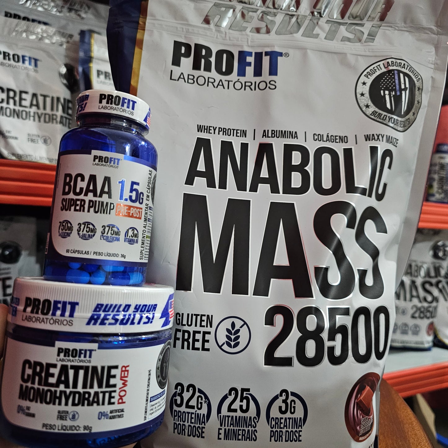 MASS GAINER 3KG + CREATINA 300g + BCAA