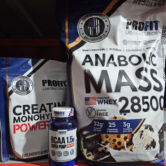 MASS GAINER 3KG + CREATINA 300g + BCAA